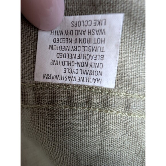 Vintage Dockers Authentic Mens Linen Blend Shirt XL Green Short Sleeve Button Up - Picture 9 of 13